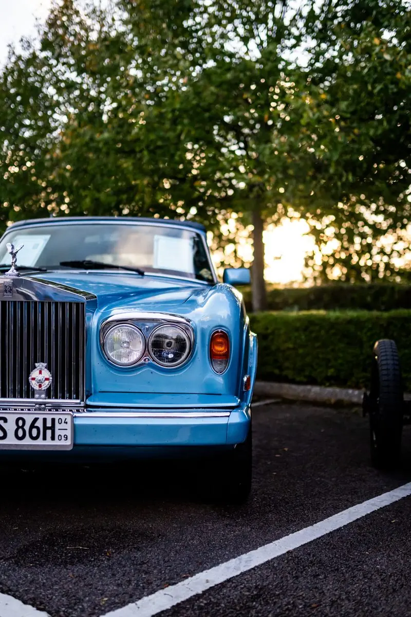Classic Rolls Royce at golden hour