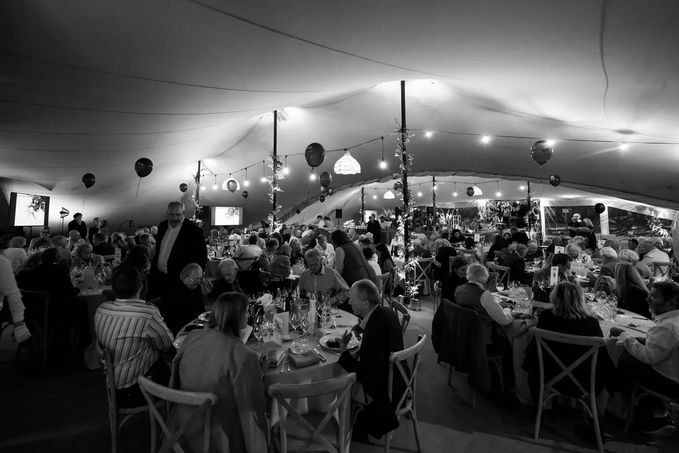 Full marquee dinner event scale